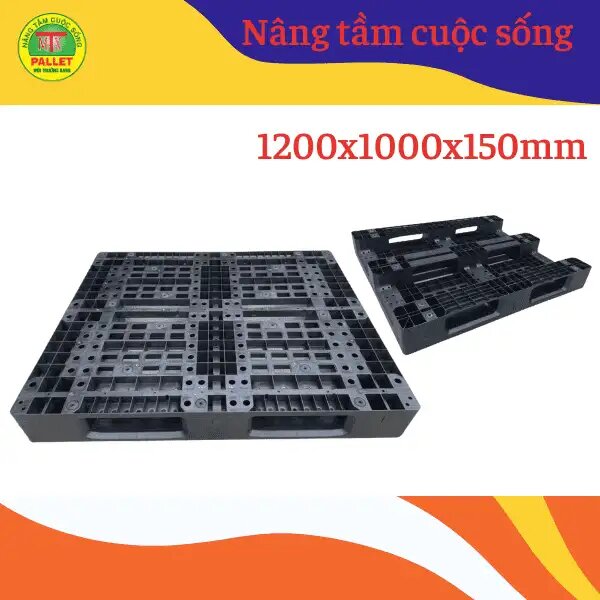 Pallet Nhựa 1200x1000x150 Đen - Ảnh 3
